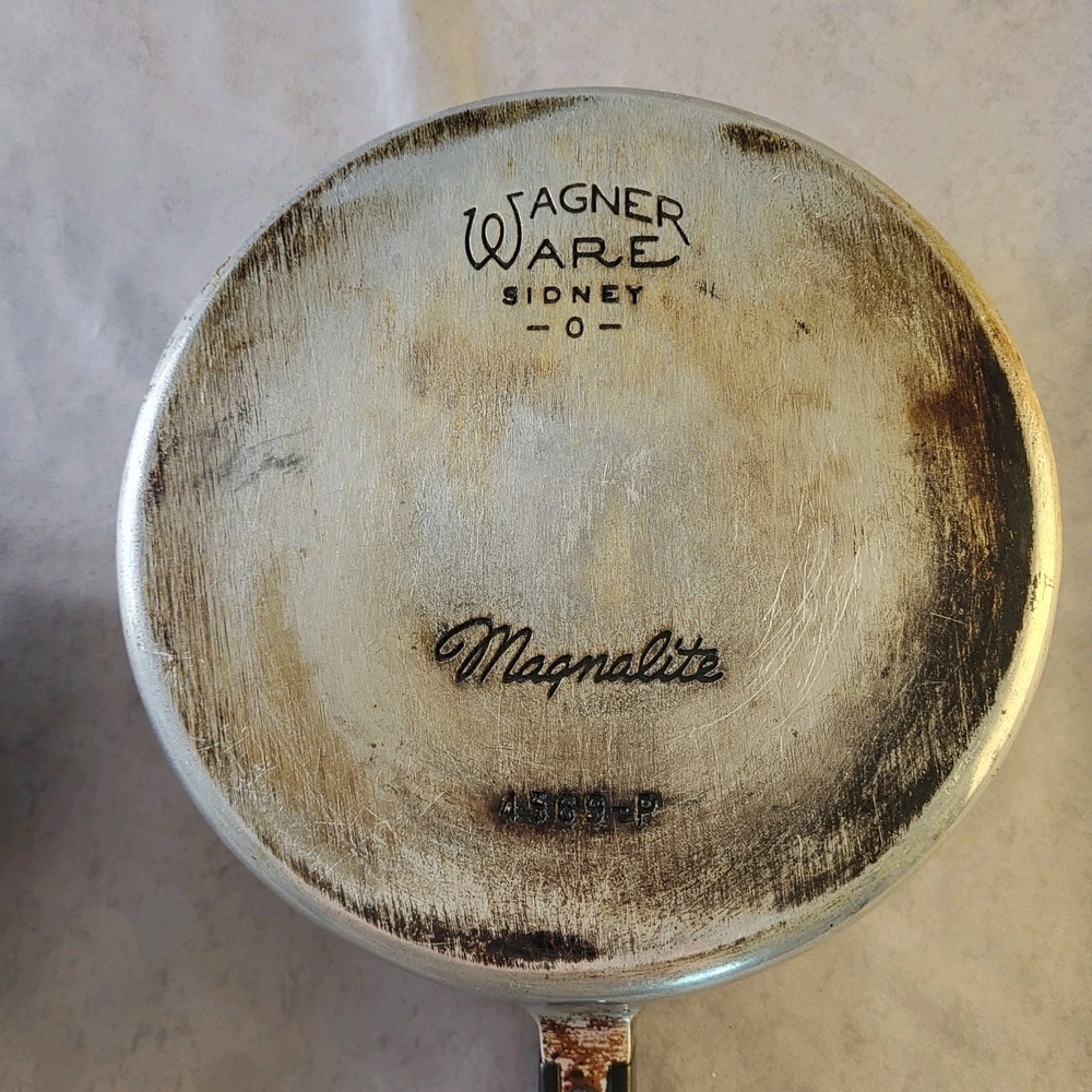 Vintage Wagner Ware 10.5" Magnalite 4569-P Aluminum Skillet Fry Pan and Lid USA